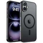 SUPFINE iPhone 16 için Manyetik Kılıf [MagSafe ile Uyumlu] [10 FT Askeri Sınıf Düşme Koruması] İnce Yarı Saydam Mat Darbeye Dayanıklı Parmak İzi Önleyici Telefon Kılıfı, Siyah