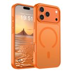 SUPFINE iPhone 17 Pro için Manyetik Kılıf (MagSafe ile Uyumlu) (Askeri Sınıf Düşme Koruması) Yarı Saydam Mat Darbeye Dayanıklı Parmak İzi Önleyici Telefon Kılıfı, Yıldızlı Turuncu