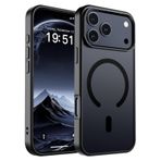 SUPFINE Telefon için Manyetik 2025 Kılıf (Askeri Sınıf Düşme özelliği) İnce Yarı Saydam Mat Shockof Parmak İzi Önleyici Telefon Kılıfı, Siyah-6,9
