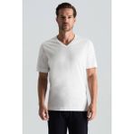 Supima Pamuk V Yaka Tencel Beyaz T-Shirt - Off White
