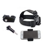Supkeyer Sony Action Cam/Gopro Hero/Cep Telefonu/iPhone 15 14 13 12 11 Pro Max XR XS Max X/Samsung LG Huawei için Çok Fonksiyonlu Ayarlanabilir Kemer Cep Telefonu Selfie Kafa Montaj Kayışı