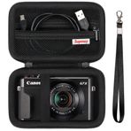 Supmay Hard Travel Case Canon Powershot G7 X Mark II/G7 X Mark III dijital kamera için, Siyah, Valiz