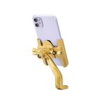 Suporte Alüminyum Gövdeli Ayna Bağlantılı Gold Renk Motosiklet Bisiklet Açık Telefon Tutucu