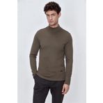 Suprem Yarım Balıkçı Yaka Casual Comfort Fit Rahat Kesim Likralı Sweatshirt 1013225103 Koyu Kahverengi