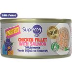 Supreme Cat Tiftiklenmiş Tavuk Göğüsü ve Somonlu Yetişkin Konserve Kedi Maması 70GR 24LÜ