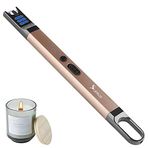 SUPRUS Mum Çakmağı Elektrikli Ark Çakmak Rüzgar Geçirmez Alevsiz Şarj Edilebilir USB LED Işıklı Mum Kamp Mangal Pişirme (Altın)