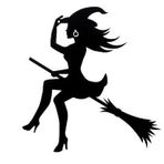 Süpürgeli Cadı Oto Araba Sticker Yapıştırma