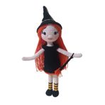 Süpürgeli Tatlı Cadı Bebek Amigurumi Organik Oyuncak