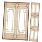 SUPVOX 4 Adet Mini Ev Pencereleri Dollhouse Pencere Çerçevesi Minyatür Oyuncak Ev Aksesuarları Mini Simülasyon Mobilya Mini Ev Inşa Kiti Çin Mimari Modeli Mini Ev Modeli Odun