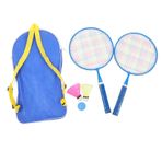 SUPYINI Badminton seti, 1 çift raket, 2 raket, 1 masa tenisi topu ve taşıma çantası ile açık havada oynamak için (mavi)