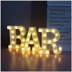 SUQ Harf ışıkları, LED harf aydınlatması, alfabe lamba, pille çalışır, harfli ışıklı levha, bar, bar, bar, ev, parti, düğün, duvar için dekorasyon