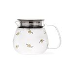 Sürahi Yüksek Borosilikat Cam Sürahi Filtre Kapaklı Sevimli Soğuk Su Sürahisi Meyve Suyu, Süt, Sıcak ve Soğuk İçecekler için Küçük Demlik (18.5 oz) Sıcak/Soğuk Su Sürahisi (Renk: Gri)