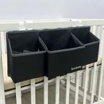 surebaby Asılı Bebek Bezi Caddy, 3'ü 1 arada Bebek Bezi Caddy Organizatör Tutacağı, Bebek Yatağı için Kreş Organizasyonu Bebek Bezi İstifleyici Saklama, Değiştirme Masası, Araba, Duvar-Siyah