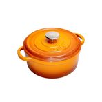 Sürel Aroma Kapak 24 cm Turuncu Yuvarlak Döküm Tencere