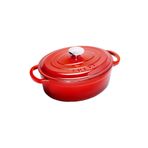Sürel Aroma Kapak Kırmızı Oval Döküm Tencere 23X29