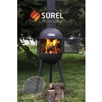 Sürel Çok Amaçlı Döküm Bahçe Şöminesi Teras Sobası Barbekü - Siyah