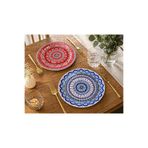 Süreyya 6’lı Desenli Tatlı Tabağı Seti – Şık Mandala Desenli Pasta & Sunum Tabakları (20 cm)