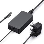 Surface Pro Şarj Cihazı, Yüzey Dizüstü Adaptörü 44 W Güç Kaynağı Microsoft Surface Pro ile Uyumlu 7/6/5/4/, Yüzey Dizüstü Bilgisayar1/2/3, Yüzey Go1/2, Yüzey Kitap 1/2, 5 V USB Şarj Portu ile