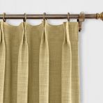 Sürgülü Cam Kapı için Lüks Karartma Keten Perde Perdeleri 150 x 250 cm Haki Sarı Oda Karartma Tutam Plise Tasarım Veranda Kapısı Oturma Odası için İdeal Birinci Sınıf Kalite (1 Panel)
