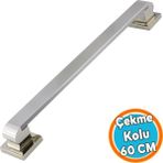 Sürgülü Kapı Çekme Kolu Tutma Kulpu Kulbu Çelik Dış Kapı Tutamağı Kol Saten 60 cm - 1