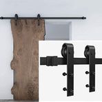 Sürgülü Kapı Parça Seti, Sürgülü Kapı Parça Kiti 4 ft-17ft Sürgülü Ahır Kapısı Donanım Seti, Karbon Çelik Ahır Kapısı Donanım Kiti, Banyo Sürgülü Kapı Rayı Dilsiz Kasnak Parça Aksesuarları (Boyut: