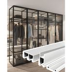 Sürgülü Kapı Rayı 0.8 mm Kalınlığında Sabit Cam Kapı Rayı Için U Profilli Çerçeve 80 90 100 120 140 160 cm Cam Vitrin Rayı, Gardırop Sürgüsü(Silver,72cm/28.3inch)