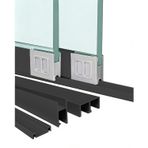 Sürgülü Kapı Rayı 60 80 90 100 120 cm Ölçülerinde Gardırop Cam Sürgülü Kapı Rayı, 2 Kapılı Vitrin Dolabı Kapı Donanım Kiti, Mutfak Dolabı Kapısı U Kanal Sistemi(Black,93cm/36.6inch)
