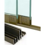 Sürgülü Kapı Rayı 60 80 90 100 120 cm Ölçülerinde Gardırop Cam Sürgülü Kapı Rayı, 2 Kapılı Vitrin Dolabı Kapı Donanım Kiti, Mutfak Dolabı Kapısı U Kanal Sistemi(Champagne,74cm/29.1inch)