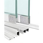 Sürgülü Kapı Rayı 60 80 90 100 120 cm Ölçülerinde Gardırop Cam Sürgülü Kapı Rayı, 2 Kapılı Vitrin Dolabı Kapı Donanım Kiti, Mutfak Dolabı Kapısı U Kanal Sistemi(Silver,60cm/23.6inch)