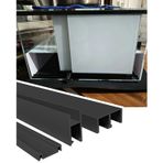 Sürgülü Kapı Rayı Aşağı Açılır Kapaklı Cam Gardırop Kapısı Rayı, Cam Vitrin Dolabı Donanım Seti, Cam Kapaklı Dolap Için U-profil(Black,78cm/30.7inch)