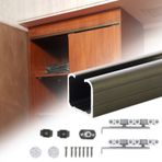 Sürgülü Kapı Rayı Tek Sürgülü Dolap Kapısı Rayı Üst Montaj, Alüminyum Ahır Kapısı Donanım Kiti 0,7-4 M, Sürgülü Cep Kapısı Rayı Rayı + Durdurucu + Silindirler + Vidalar(12-Wheel,350cm (11.5ft))