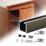 Sürgülü Kapı Rayı Tek Sürgülü Dolap Kapısı Rayı Üst Montaj, Alüminyum Ahır Kapısı Donanım Kiti 0,7-4 M, Sürgülü Cep Kapısı Rayı Rayı + Durdurucu + Silindirler + Vidalar(4-Wheel,400cm (13.1ft))