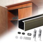 Sürgülü Kapı Rayı Tek Sürgülü Dolap Kapısı Rayı Üst Montaj, Alüminyum Ahır Kapısı Donanım Kiti 0,7-4 M, Sürgülü Cep Kapısı Rayı Rayı + Durdurucu + Silindirler + Vidalar(6-Wheel,330cm (10.8ft))