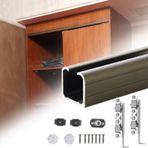 Sürgülü Kapı Rayı Tek Sürgülü Dolap Kapısı Rayı Üst Montaj, Alüminyum Ahır Kapısı Donanım Kiti 0,7-4 M, Sürgülü Cep Kapısı Rayı Rayı + Durdurucu + Silindirler + Vidalar(8-Wheel,330cm (10.8ft))
