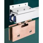 Sürgülü Kapı Rayı Ticari Kullanım Için Üstten/Yan Montajlı Cam Kapı Rayı, Yumuşak Kapanma Özellikli Vitrin Kapı Rayı Donanım Kiti, Ofis Cam Kapı Yan Cam Rayları(Gold,220cm/86.6inch)