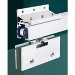 Sürgülü Kapı Rayı Ticari Kullanım Için Üstten/Yan Montajlı Cam Kapı Rayı, Yumuşak Kapanma Özellikli Vitrin Kapı Rayı Donanım Kiti, Ofis Cam Kapı Yan Cam Rayları(Silver,275cm/108.2inch)