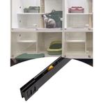 Sürgülü Kapı Rayı Vitrin Cam Kapı Rayı 510 610 1220 1280 1520 2440 mm, Gardırop Cam Kapı Donanım Kiti Çift Kapı, Vitrin Ray Kılavuzu(Black,1830mm/72inch)