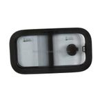 Sürgülü Karavan Camı 20x40cm Oval Köşe Yerli-77 Siyah