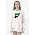 Suriye Yeni Bayrak Beyaz Kadın 2İp Sweatshirt