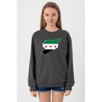 Suriye Yeni Bayrak Füme Kadın 2İp Sweatshirt