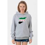 Suriye Yeni Bayrak Grimelanj Kadın 3İp Kapşonlu Sweatshirt