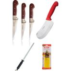 Sürmene 3'lü Bİçak Seti + Sürmene Satır + Masat + 6'lı Meyve Bİçağı