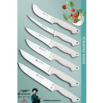 Sürmene Serisi Mutfak Bıçak Seti Et Ekmek Sebze Salata Fileto Bıçağı 6 Lı Set Beyaz (MFT-028)