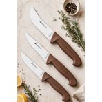 SÜRMENOX Sürmene Silver Serisi 3 lü Mutfak Bıçak Seti Kahve Sap Yüzme Sıyırma Kasap Et Ekmek Sebze Bıçağı HDx-104