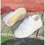 Surpie Shoes Bantlı Çocuk Keten Ayakkabı, 22-30 Numara Arası Işıklıdır Düz Beyaz Günlük Ayakkabı