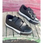 Surpie shoes Cırtlı Çocuk Okul Ayakkabısı Siyah Oval Erkek Çocuklar İçin Yüksek Düz Taban