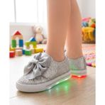 Surpie Shoes Kız Çocuk Günlük Ayakkabı, Çocuk Işıklı Ayakkabı, (22-30 Numara Aralığı Işıklıdır) - Gümüş