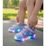 Surpie Shoes Kız Çocuk Unicorn Günlük Ayakkabı, Çocuk Işıklı Ayakkabı - Gümüş