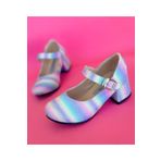 Surpie Shoes Renkli Çocuk Topuklu Ayakkabı, Gökkuşağı Topuklu Ayakkabı