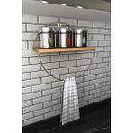 Sürtaş Banyo / Mutfak Havluluk Rafı Gold - Ahşap